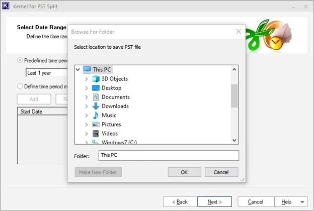 split outlook PST files