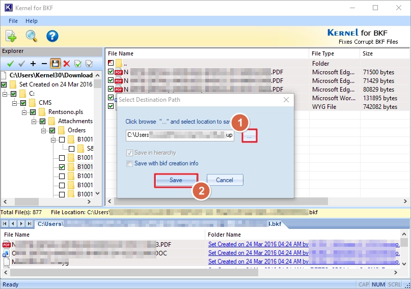 Give location to the file and save it