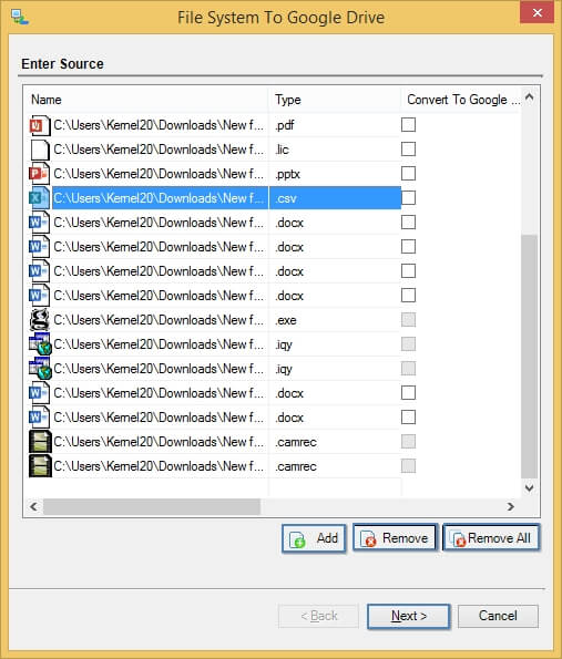 Add more files to the list by clicking on Add button if required