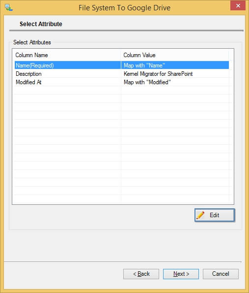 Select attributes by manually