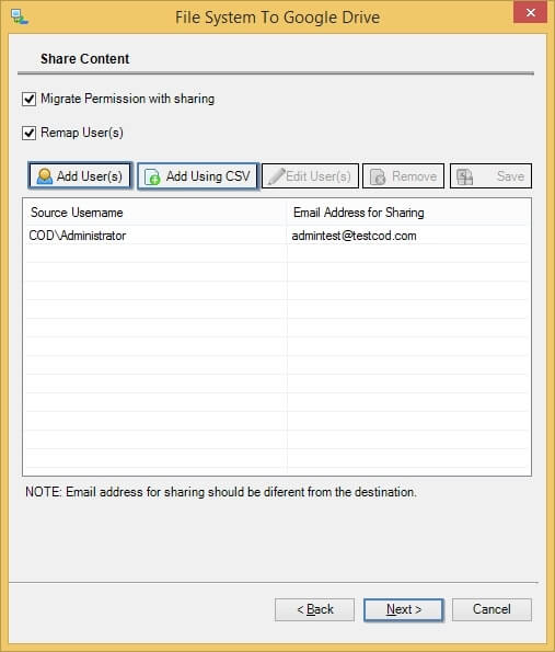 Click Next to start the migration