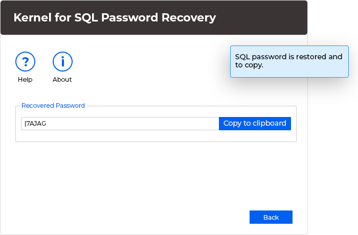 Select and recover the user’s password