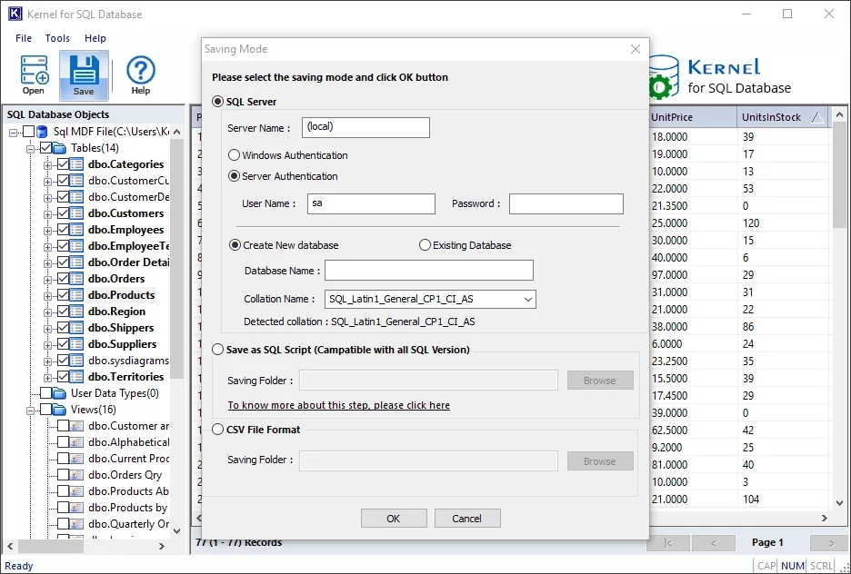 Specify where to save the recovered data