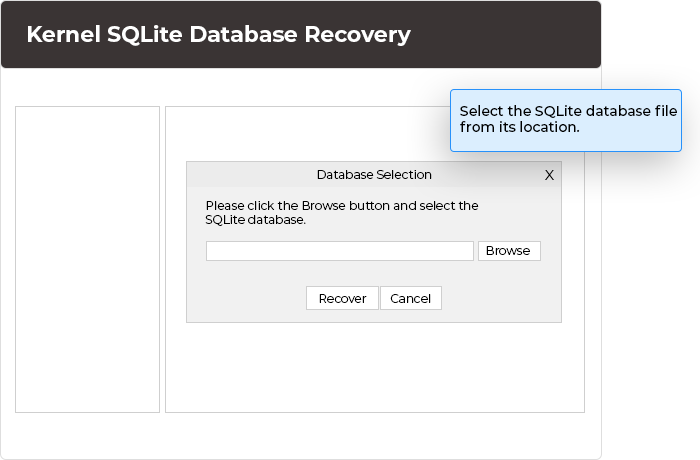 Select the SQLite database file
