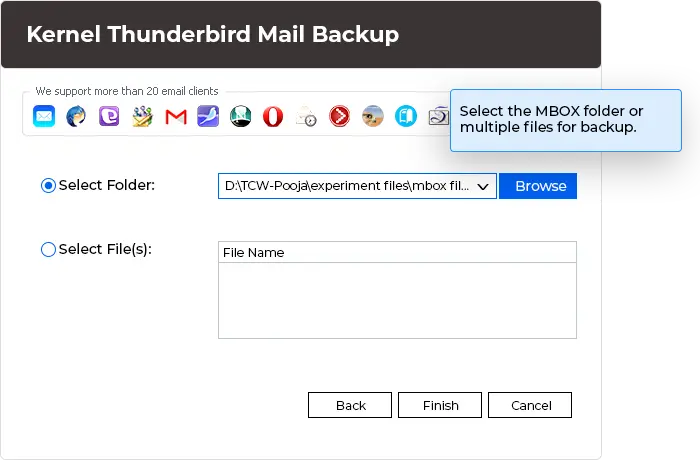 Kernel Thunderbird Mail Backup tool
