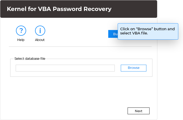 In this step, click on Browse button and select VBA file