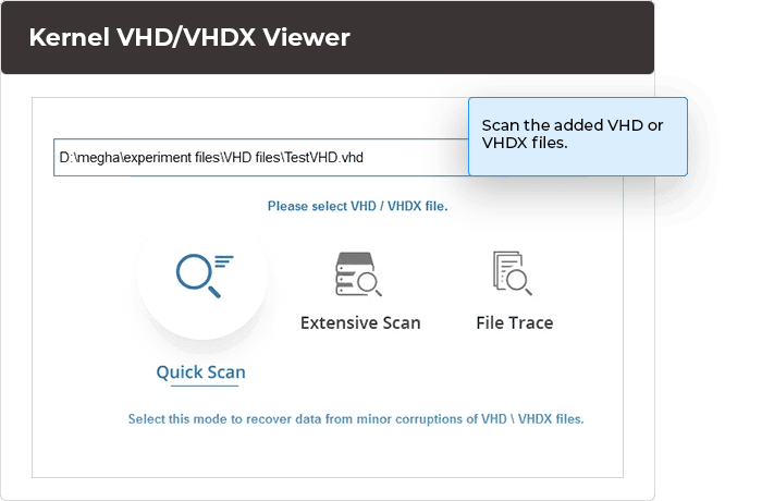 Scan the added VHD or VHDX files.