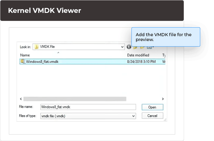 Add the VMDK file for the preview.