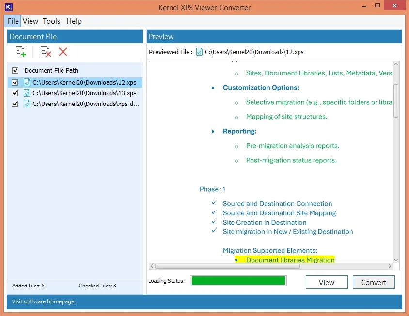 preview xps files