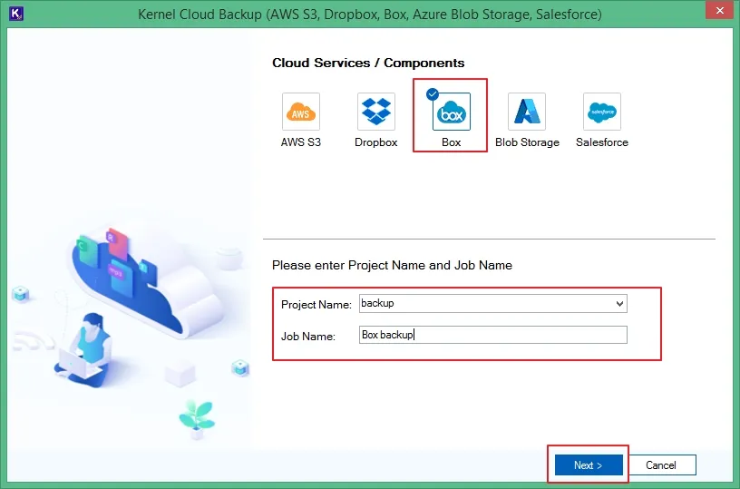 Enter Project name and Job Name 