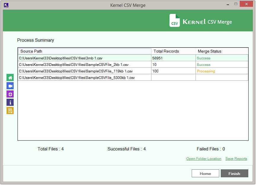csv merge started