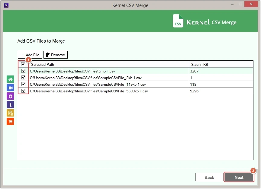 check mark all files next and click next