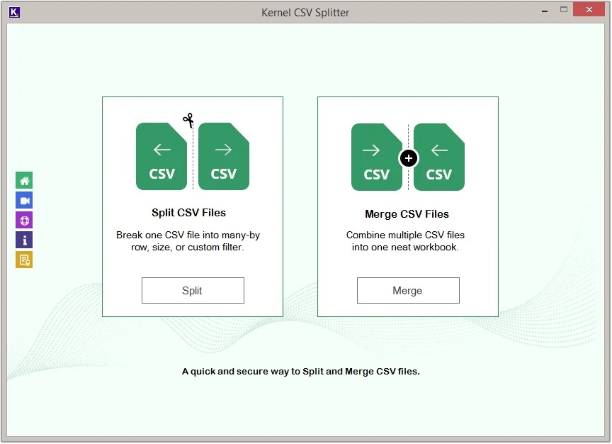 CSV splitter tool home
