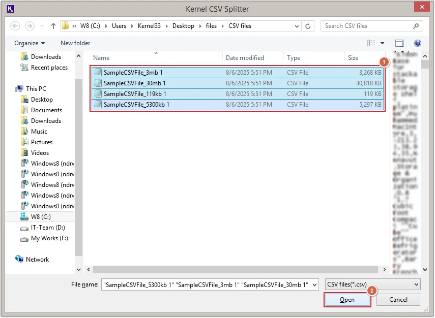 Select files and click open