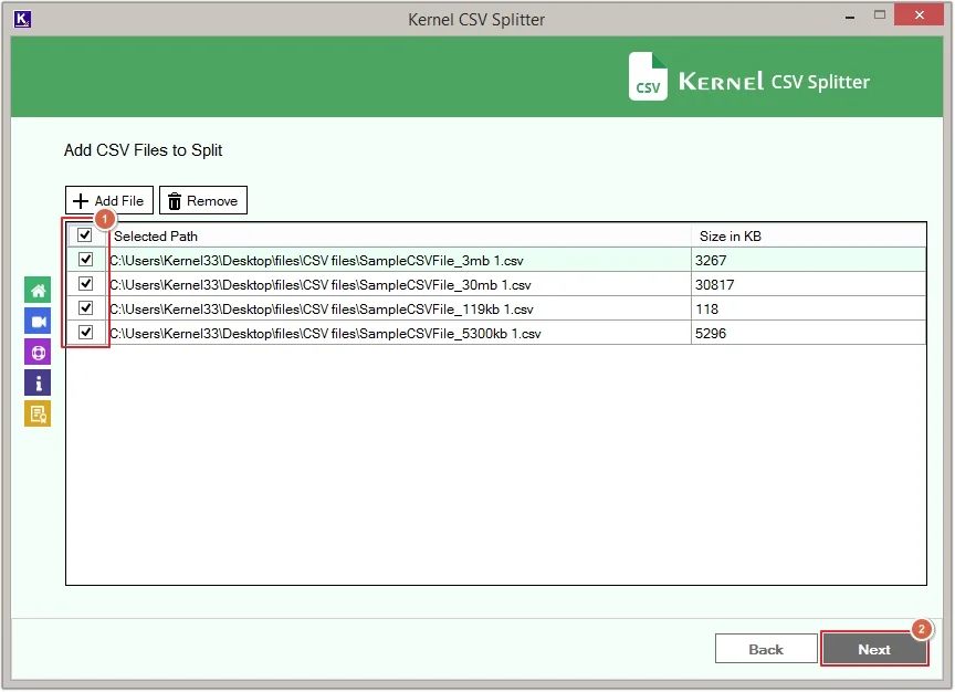 Tick all files and click next