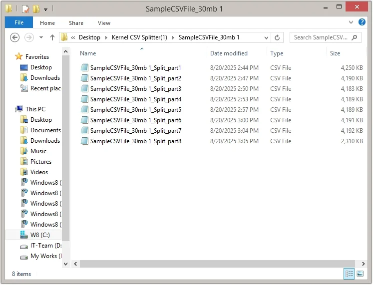 View CSV file