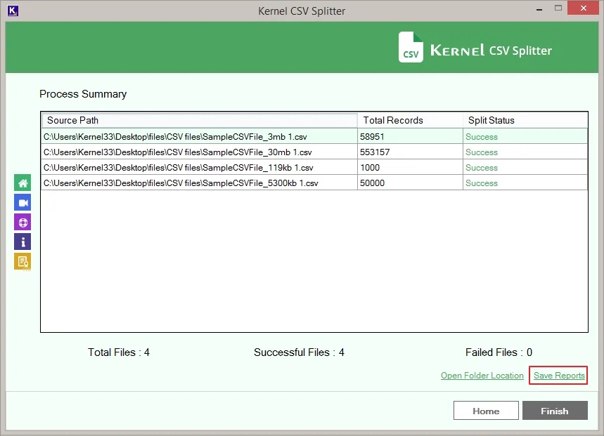 Click save reports