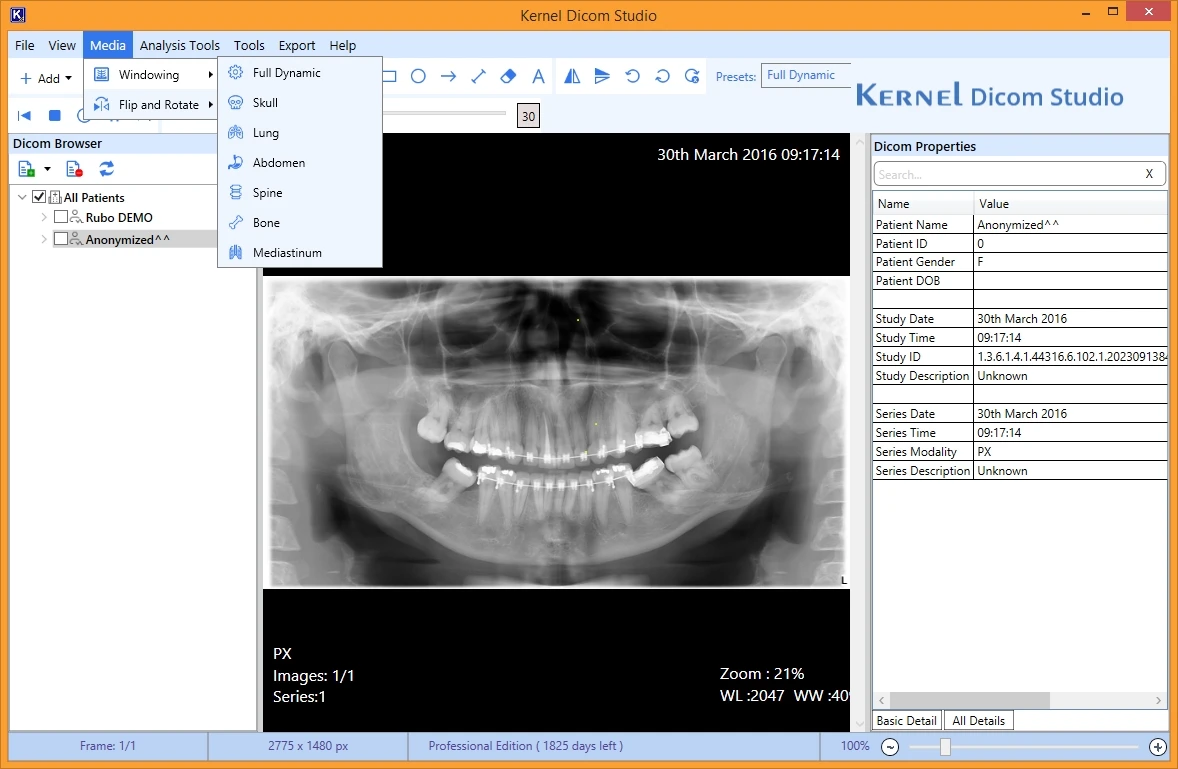 Allows easy manipulation of the grayscale images to view and analyze particular tissue