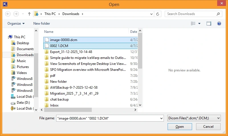 Select the files and click Open