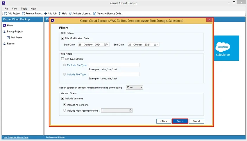 Apply necessary filters from Filters wizard