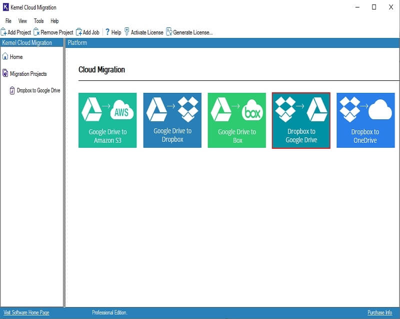 Click on Dropbox to Google Drive