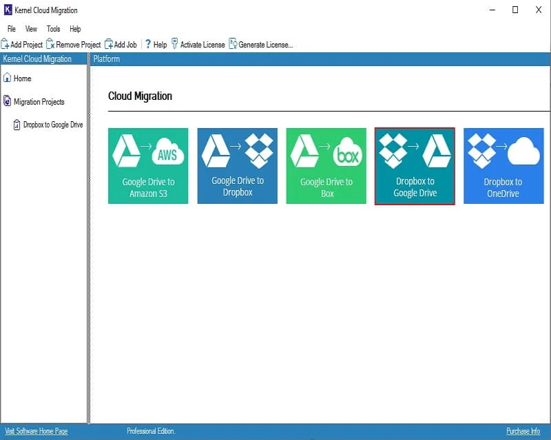 Click on Dropbox to Google Drive