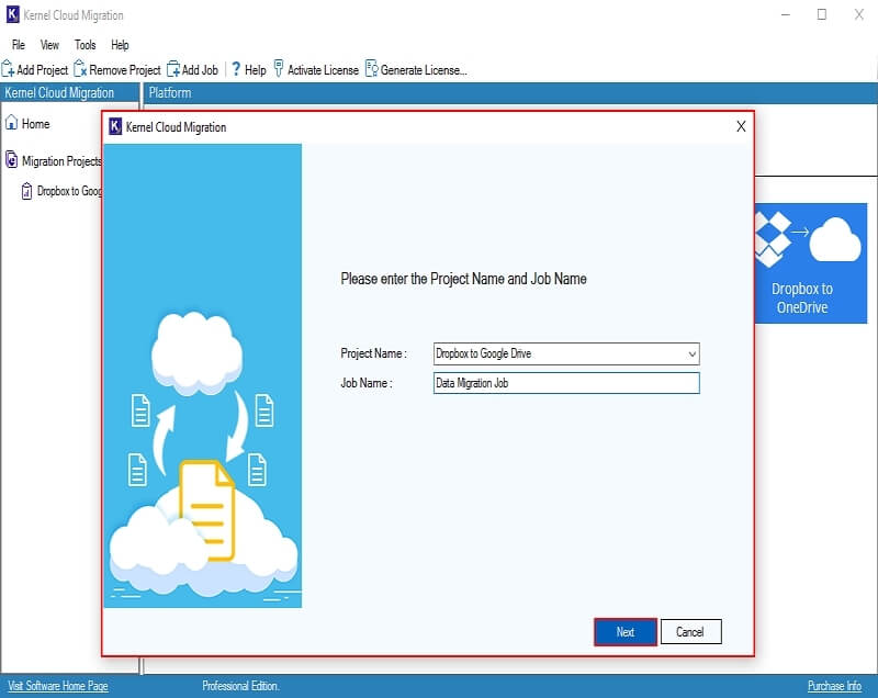 Enter Job Name and click Next