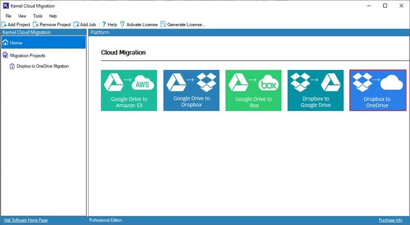 Click on Dropbox to OneDrive