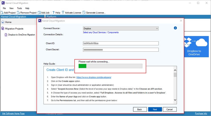 Show Please wait while connecting message