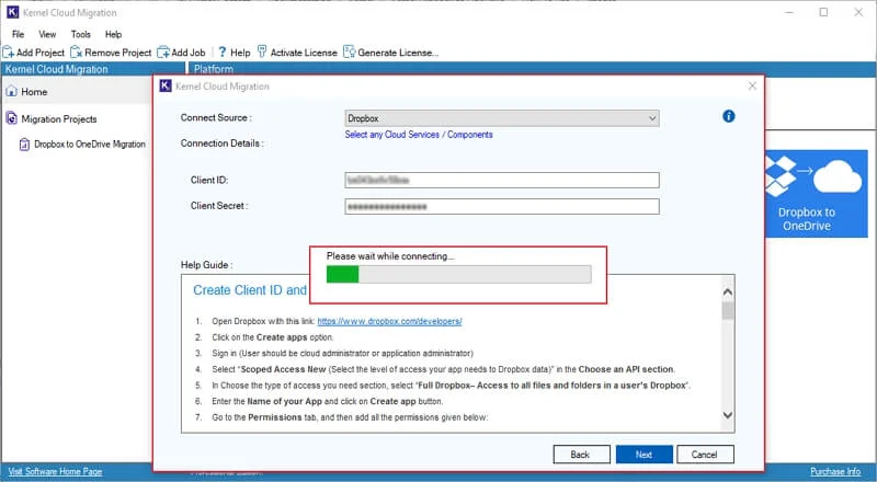 Show Please wait while connecting message