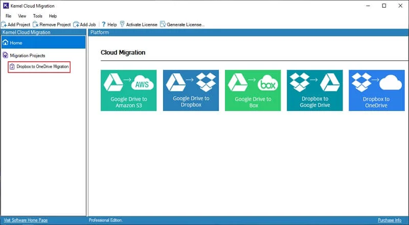 Click on the migration job