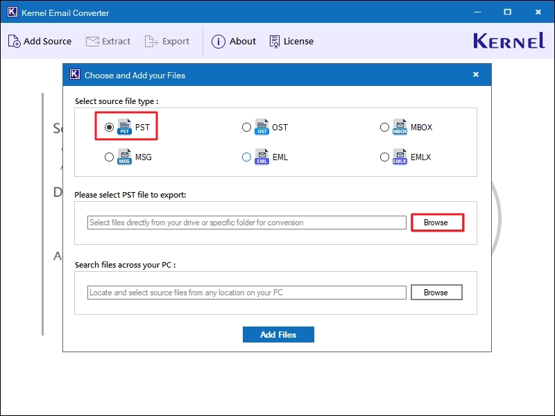 Add source to add email file