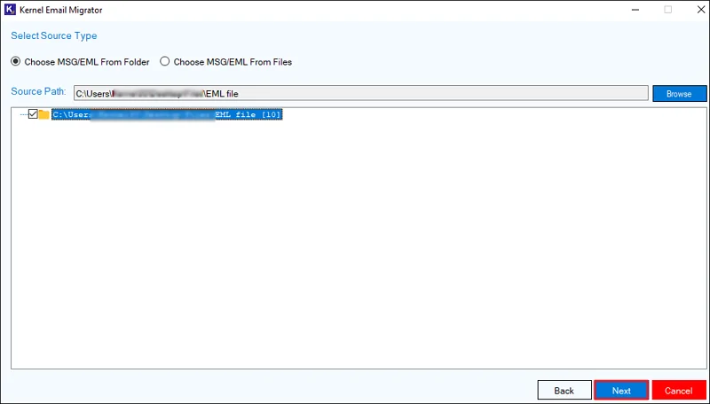 click next after folder selection