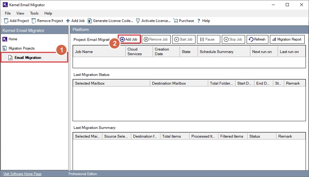 click add job button