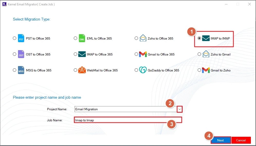 select the project name