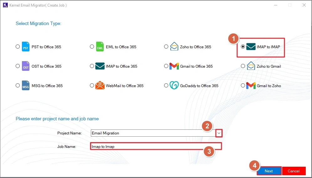 select the project name
