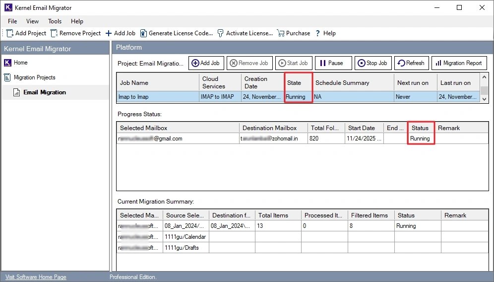 Gmail to Zoho migration will begin