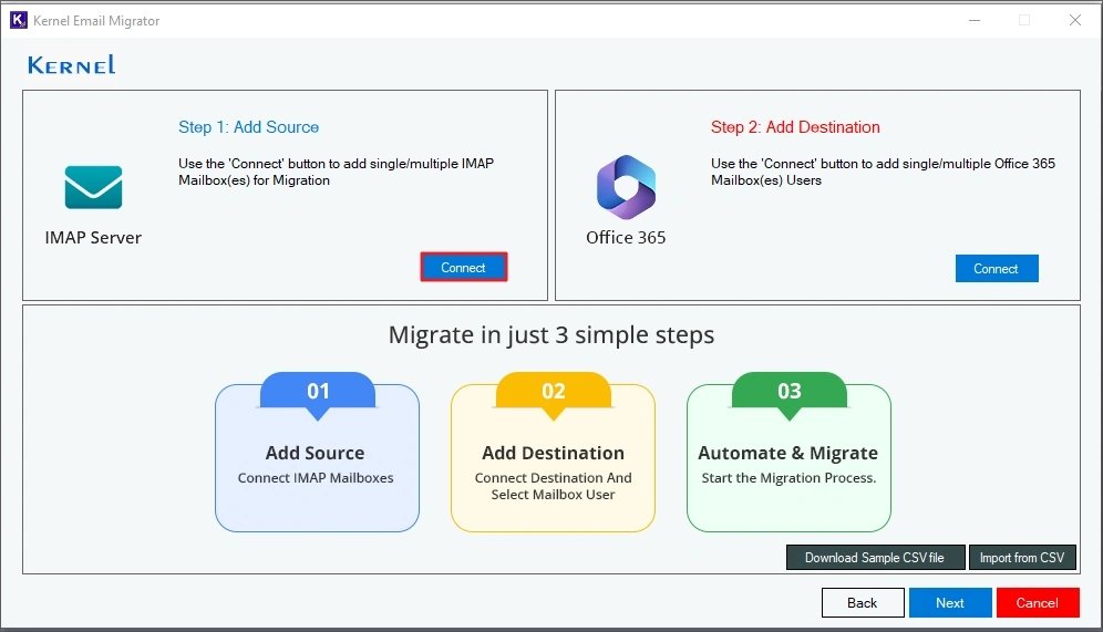 add the source IMAP account
