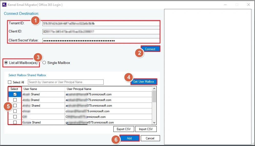 Provide the login credentials