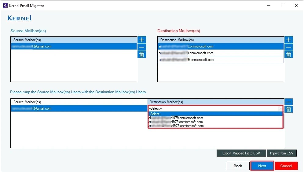 map unmapped mailboxes