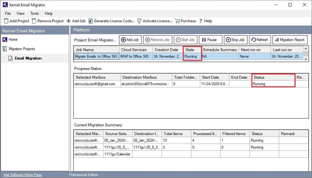 Gmail to Office 365 migration is start