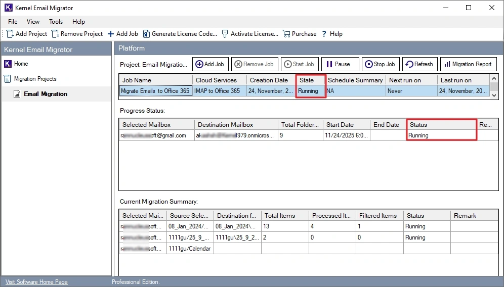 Gmail to Office 365 migration is start