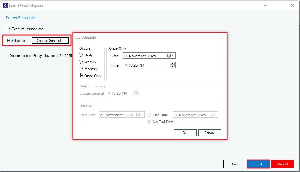 schedule migration to run automatically