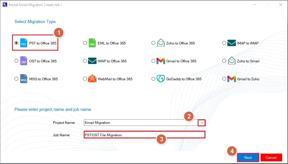 select pst file