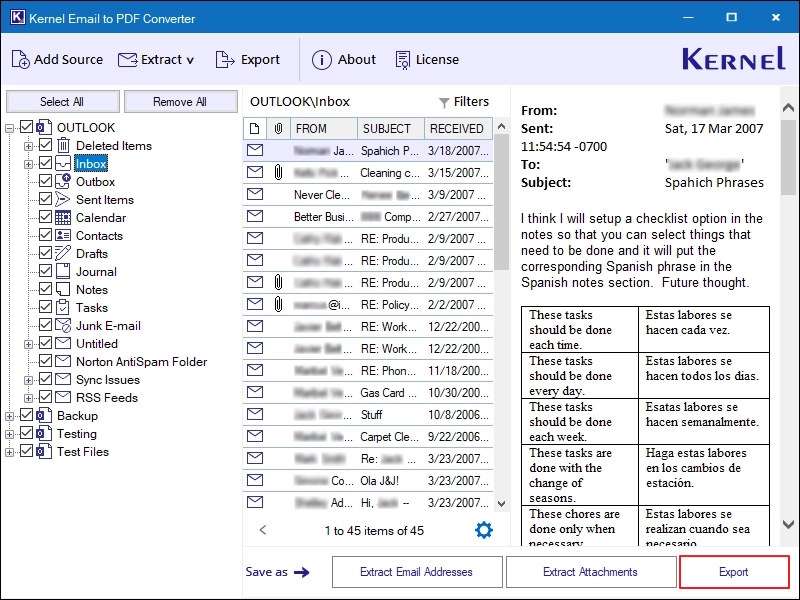 Click on export after viewing