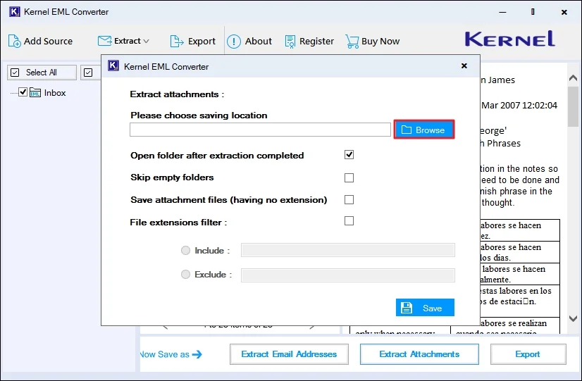 provide a saving location