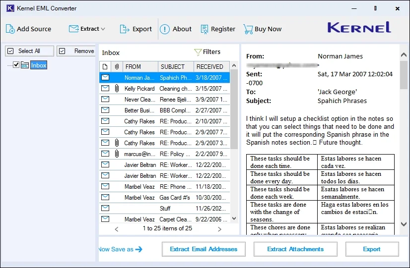 generate previews of EML files