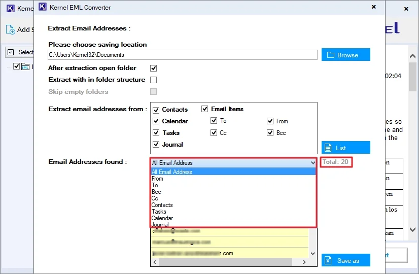 Email Addresses Found