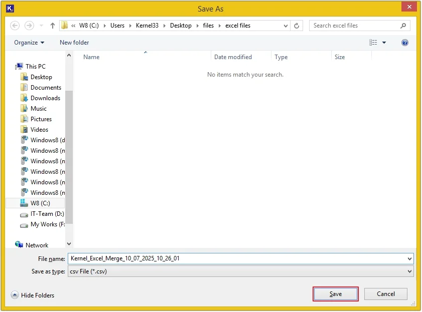 provide file name and click save