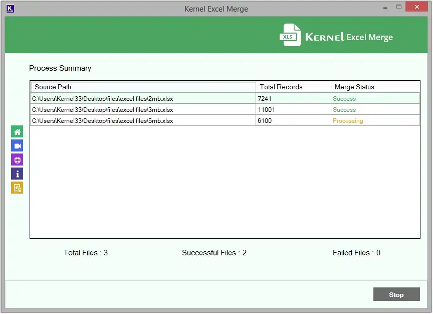 begin merging the Excel file